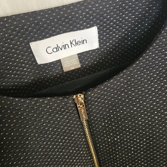 Calvin Klein Classic Black and Gold Zip Blazer - Picture 5 of 8